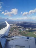 Start von Frankfurt aus, der Schein trügt, das Wetter ist stürmisch
