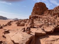 IAusführliche Rundreise im Königreich Jordanien - Am Kletterfelsen im Wadi Rum