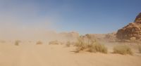 Sandsturm im Wadi Rum