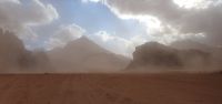 Sandsturm im Wadi Rum
