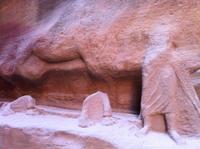 Gesteinsformationen im Siq