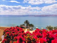Blick vom Mövenpick Hotel aufs Tote Meer und die Westbank (Israel)
