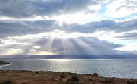 Das Tote Meer an der Grenze zu Israel