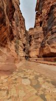 Jordanien, altes römisches Pflaster im Siq