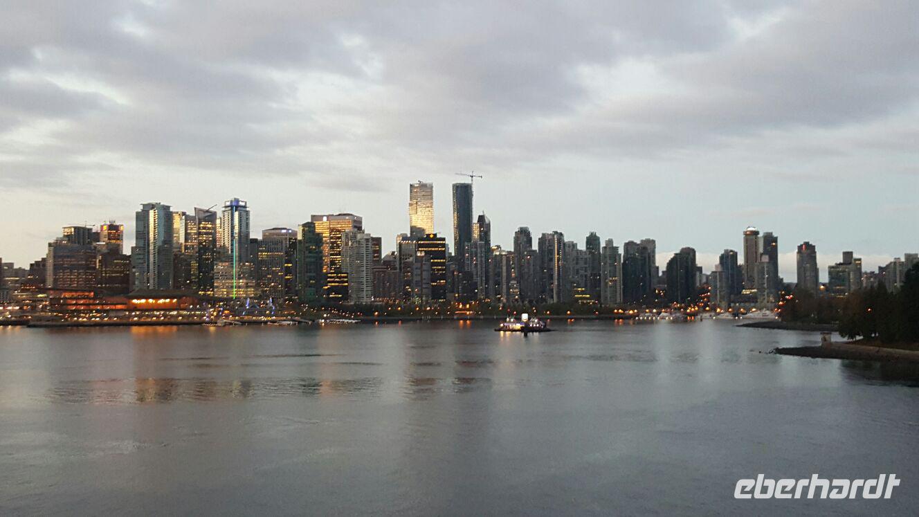 Ankunft in Vancouver am Ende der Kreuzfahrt