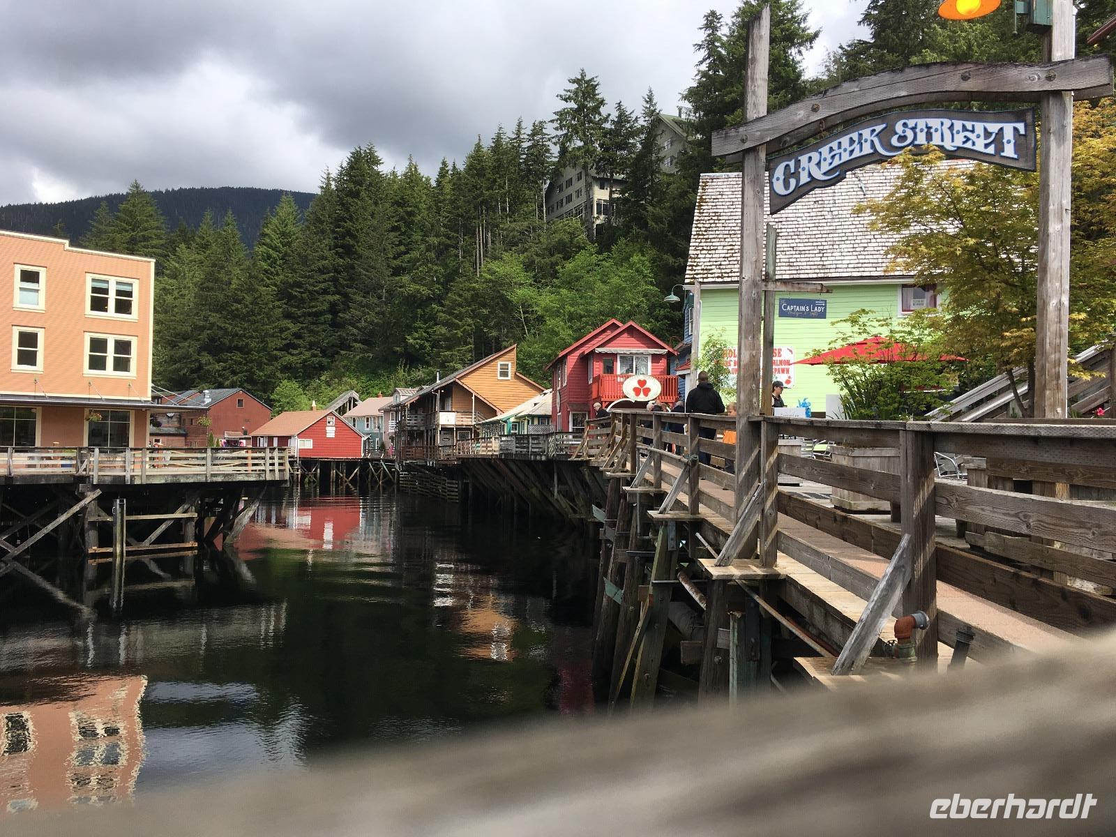 Beruehmt, beruechtigte Creek Street in Ketchikan, Alaska