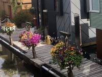 Die Blumenampeln auf Granville Island