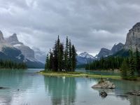 Fantastische Spirit Island auf Maligne See bei Jasper