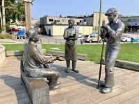 Diskussionen in Steveston bei Vancouver