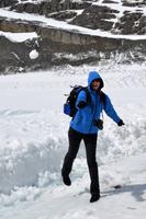 Schneeballschlacht am Athabasca-Gletscher
