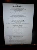unsere Dessertkarte im Cascade Restaurant an Bord