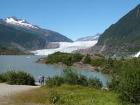 Wanderung zu den Nuggetfalls am Mendenhall Gletscher