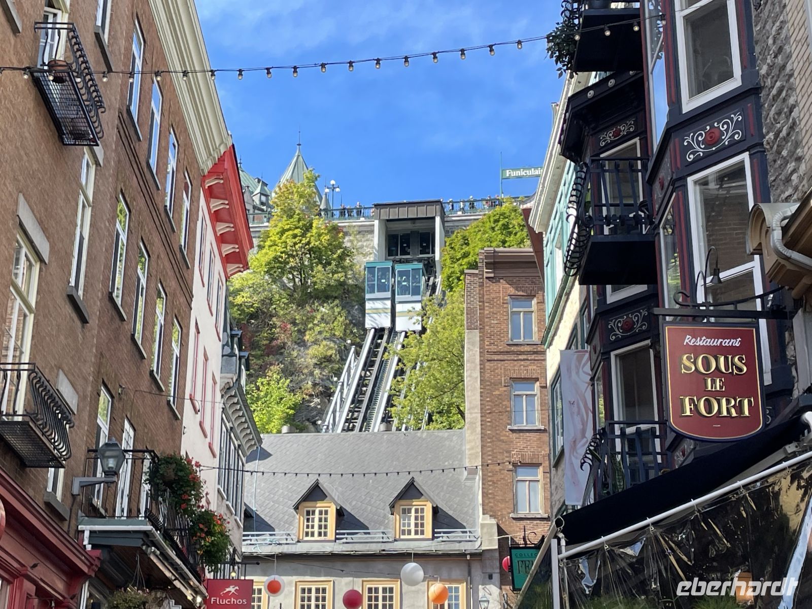 Mit der Standseilbahn fuhren wir hinauf zum Château Frontenac
