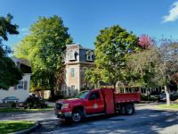 Die feuerroten Stadtgärtner pflegen die Blumenarrangements in Niagara on the Lake