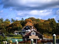 Laubfärbung des Indian Summer in Kennebunkport