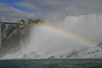 Bootsfahrt auf der Maid of the Mist - Blick zu den amerikanischen Fällen