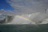 Bootsfahrt auf der Maid of the Mist - Blick zu den amerikanischen Fällen