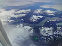 Groenland auf dem Flug nach Calgary