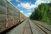 Ausblick aus dem letzten Waggon...es kommt mal wieder ein Güterzug vorbei