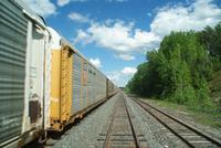 Ausblick aus dem letzten Waggon...es kommt mal wieder ein Güterzug vorbei