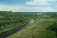 Wunderschöne Landschaft während der Zugfahrt
