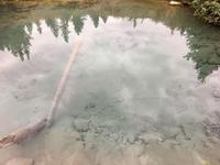 Das Wasser sprudelt in den Ink Pots