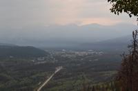 Blick auf Jasper im Regen