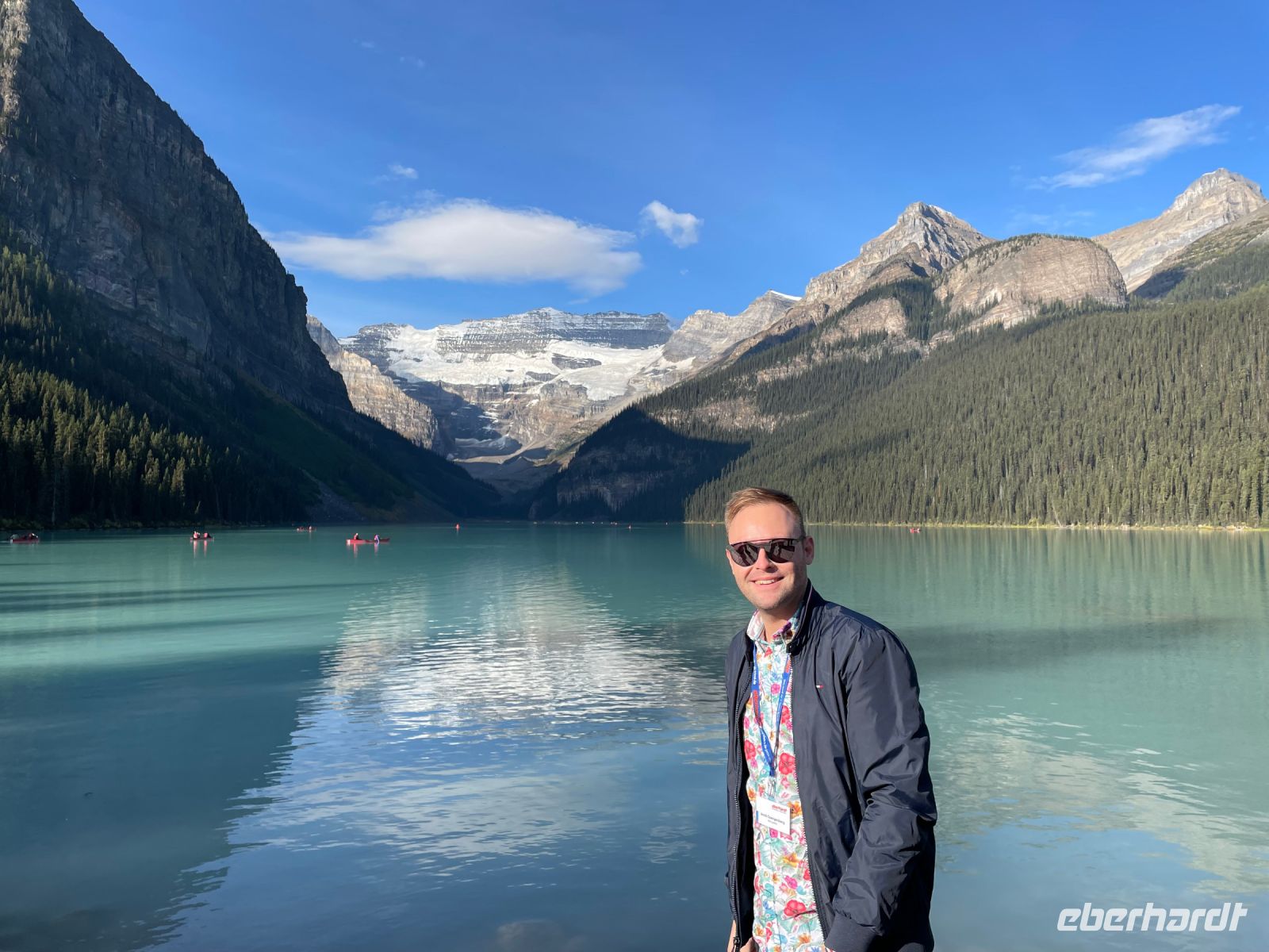 Reisebegleiter Jacob Spangenberg am Lake Louise