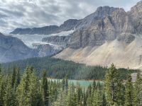 Vorbei am Hector Lake - Blick auf den Croowfood Glacier