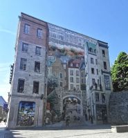 Diese Hauswand wurde liebevoll bemalt, Quebec Altstadt