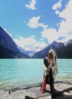 Cree Indianer vor dem Lake Louise