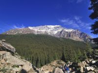 Landschaft im Tal des Morraine Lake