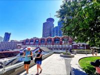 Blick auf den alten Bahnhof und die Skyline von Vancouver