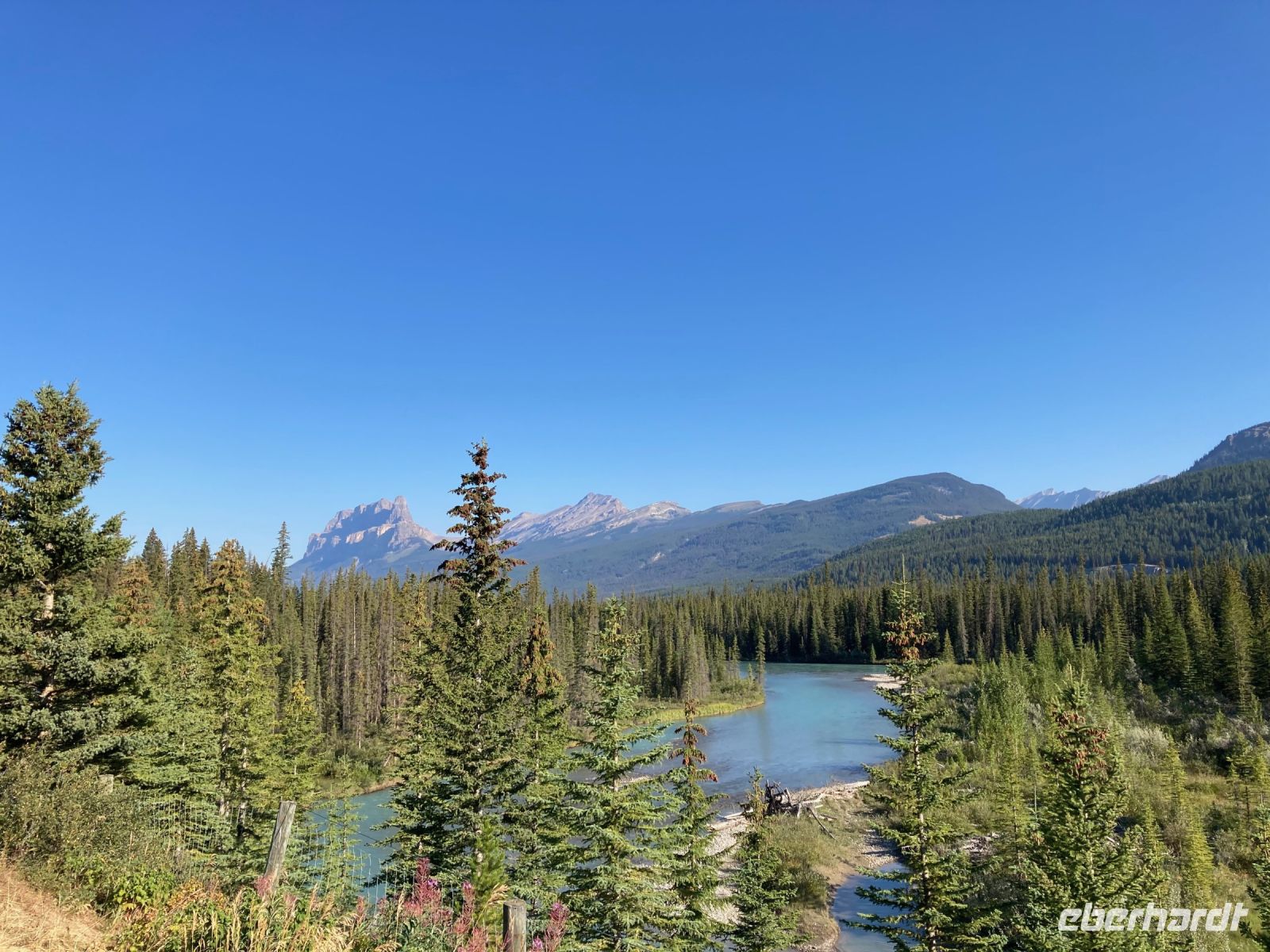 3. Tag – Banff-Nationalpark – Aussichtspunkt am Bow River mit Blick zum Castle Mountain