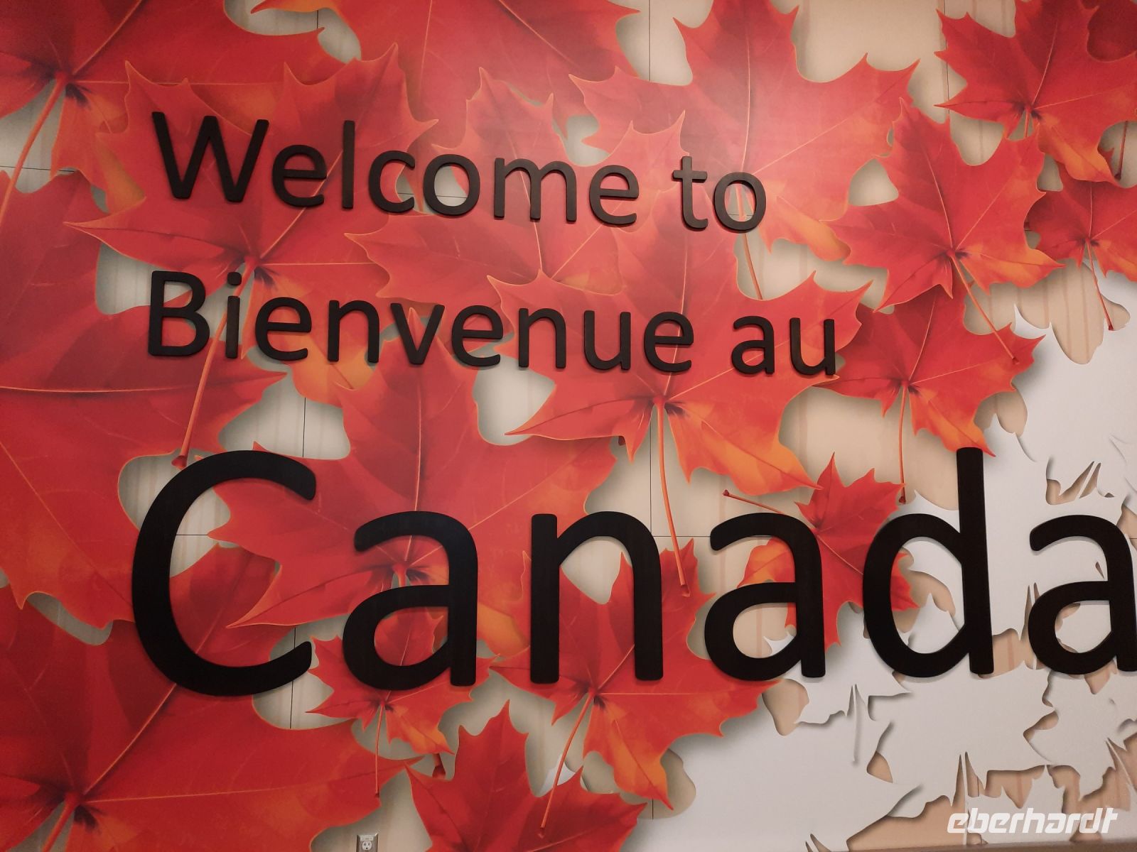 Schild im Flughafen Calgary