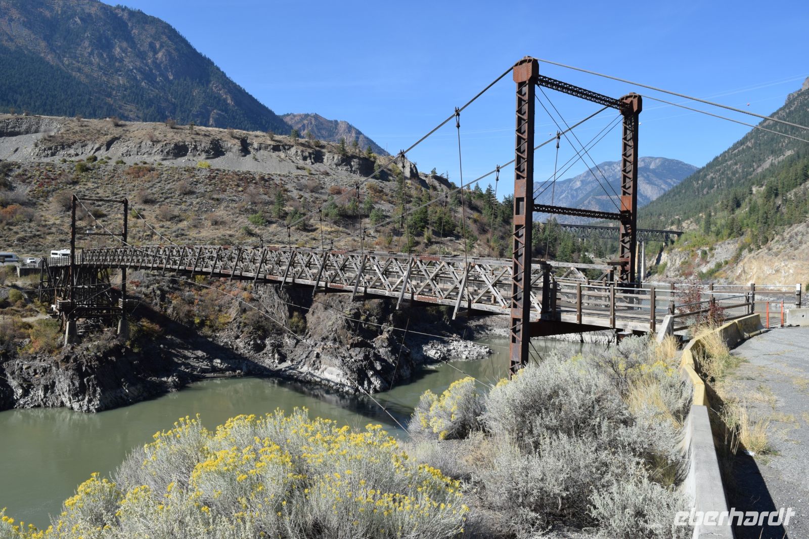Alte Brücke über den Fraser River in Lillooet