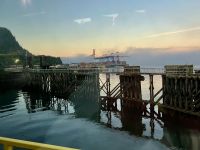 Im Fruehtau auf die Faehre