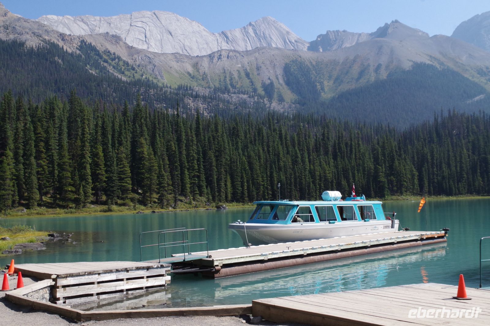 Anlegestelle für Spirit Island auf dem Maligne Lake
