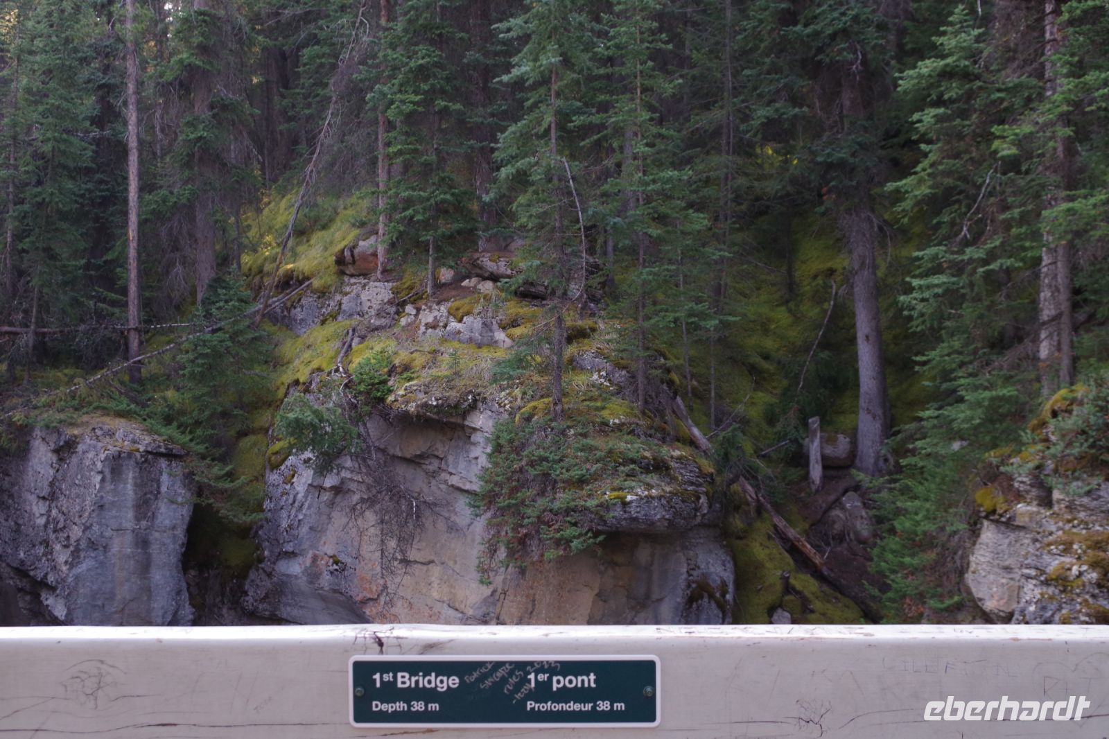 Blick von der ersten Brücke, Maligne Canyon