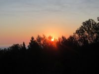 Sonnenaufgang vom Balkon der Auberge