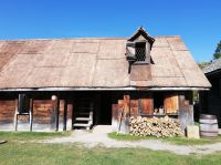 Sainte-Marie among the Hurons - Wohnhaus mit Dach von Holzrinde