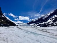 Der Athabasca Gletscher teil des Columbia Eisfeldes