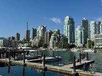 12. Tag – Stadtrundfahrt Vancouver – Aussicht auf die Downtown von der Granville Island