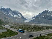 9. Tag – Icefields Parkway – Columbia Icefield – Blick zum Athabasca Glacier
