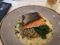 160. Abendessen in der Carve Kitchen, Campbell River, Vancouver Island