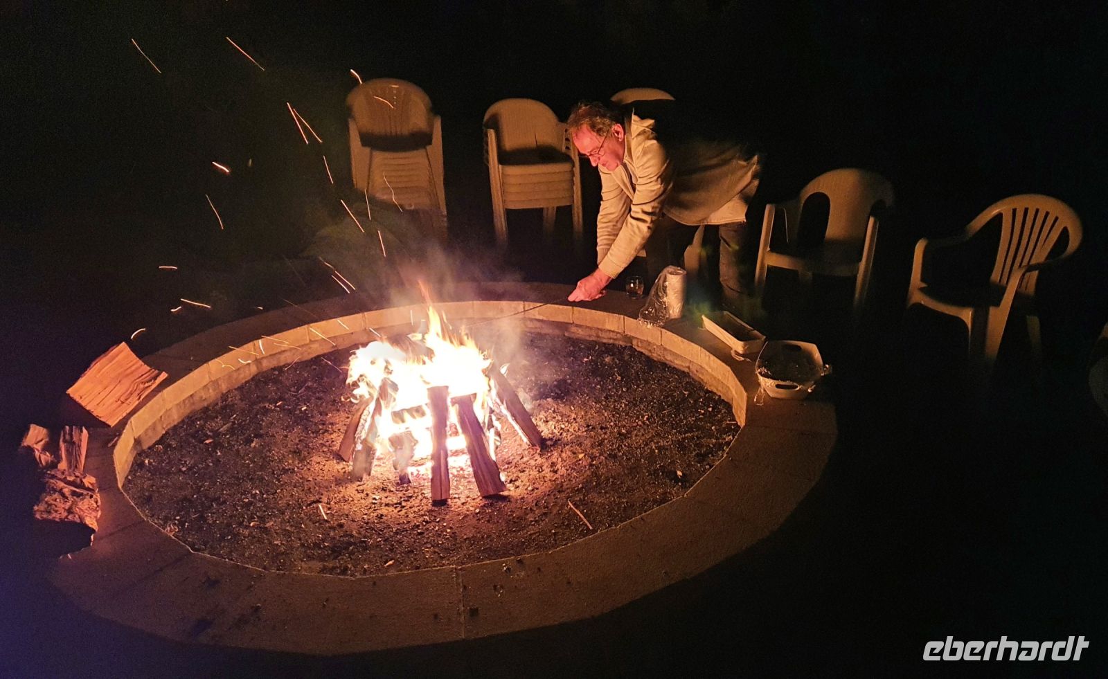 Lagerfeuer am South Thompson River