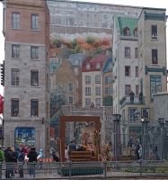 Wandmalereien in der Häuserfassaden - Quebec, Kanada