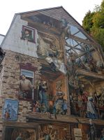 Wandmalereien in der Häuserfassaden - Quebec, Kanada