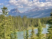 Bow Fluss und Castle Mountain im Prachtkleid