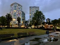 Sicht auf die Stadt vom Strand der Englaender, Vancouver